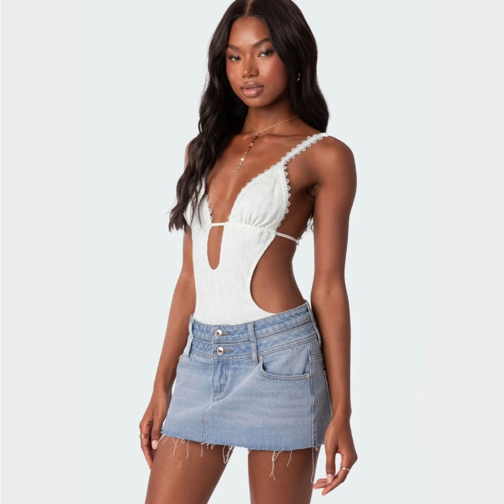 NWT Edikted Textured Cut Out Bodysuit